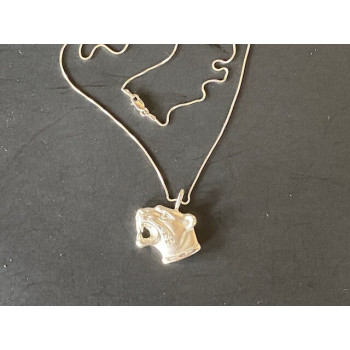 925 Sterling Silver Panther Big Cat Pendant Necklace