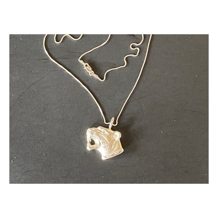 925 Sterling Silver Panther Big Cat Pendant Necklace