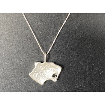 925 Sterling Silver Panther Big Cat Pendant Necklace