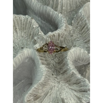 10K YELLOW GOLD MORGANITE RING SIZE 7.5