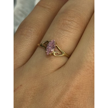 10K YELLOW GOLD MORGANITE RING SIZE 7.5