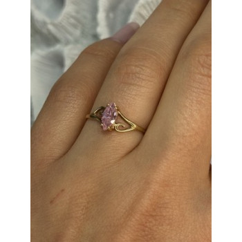 10K YELLOW GOLD MORGANITE RING SIZE 7.5