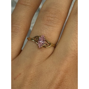 10K YELLOW GOLD MORGANITE RING SIZE 7.5