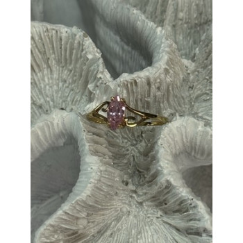 10K YELLOW GOLD MORGANITE RING SIZE 7.5