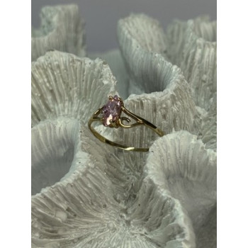 10K YELLOW GOLD MORGANITE RING SIZE 7.5