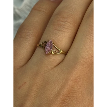 10K YELLOW GOLD MORGANITE RING SIZE 7.5