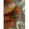 925 Sterling Silver Jade Dragon Pendant Length 0.80 Inch