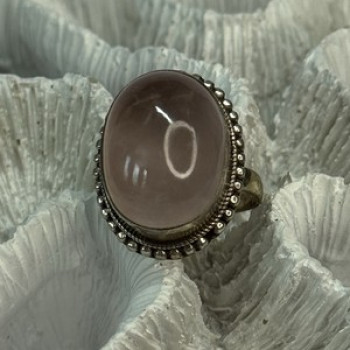 Beautiful Vintage 925 Sterling Silver Morganite Ring Size 5.5