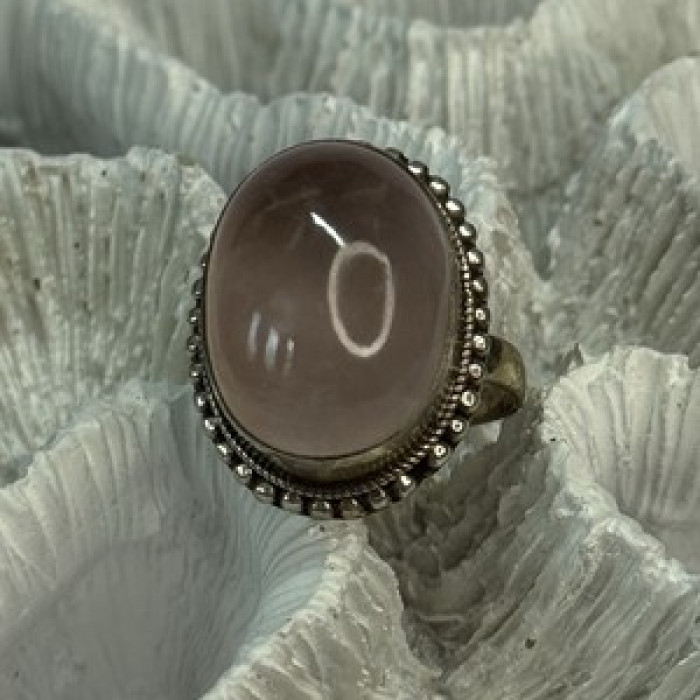 Beautiful Vintage 925 Sterling Silver Morganite Ring Size 5.5