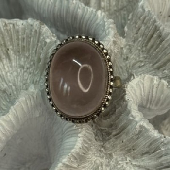 Beautiful Vintage 925 Sterling Silver Morganite Ring Size 5.5