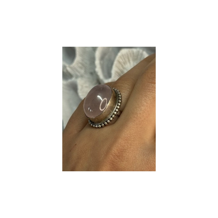 BEAUTIFUL VINTAGE 925 STERLING SILVER MORGANITE RING SIZE 5.5