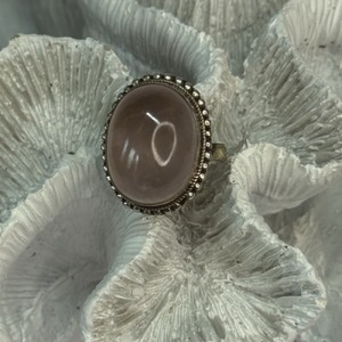 Beautiful Vintage 925 Sterling Silver Morganite Ring Size 5.5