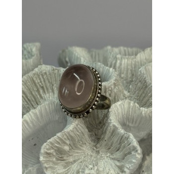 BEAUTIFUL VINTAGE 925 STERLING SILVER MORGANITE RING SIZE 5.5