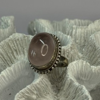Beautiful Vintage 925 Sterling Silver Morganite Ring Size 5.5
