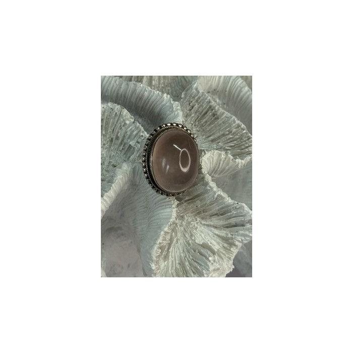 BEAUTIFUL VINTAGE 925 STERLING SILVER MORGANITE RING SIZE 5.5