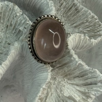 Beautiful Vintage 925 Sterling Silver Morganite Ring Size 5.5