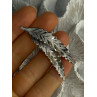 925 Sterling Silver Brooch Leaves Width 2.1 Inch