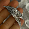 925 Sterling Silver Brooch Leaves Width 2.1 Inch