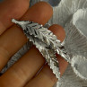 925 Sterling Silver Brooch Leaves Width 2.1 Inch