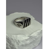 925 Sterling Silver Black Enamel & CZ Men's Ring Size 11