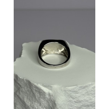 925 Sterling Silver Black Enamel & CZ Men's Ring Size 11