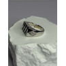 925 Sterling Silver Black Enamel & CZ Men's Ring Size 11