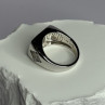 925 Sterling Silver Black Enamel & CZ Men'S Ring Size 11