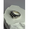925 Sterling Silver Black Enamel & CZ Men's Ring Size 11