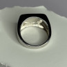 925 Sterling Silver Black Enamel & CZ Men'S Ring Size 11