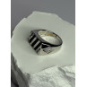 925 Sterling Silver Black Enamel & CZ Men's Ring Size 11