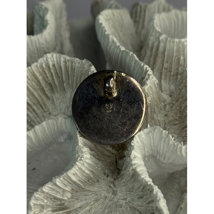 925 Sterling Silver Hand-Crafted Round Goddess Sun Pendant Length 0.90 Inch