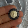 925 Sterling Silver Hand-Crafted Round Goddess Sun Pendant Length 0.90 Inch