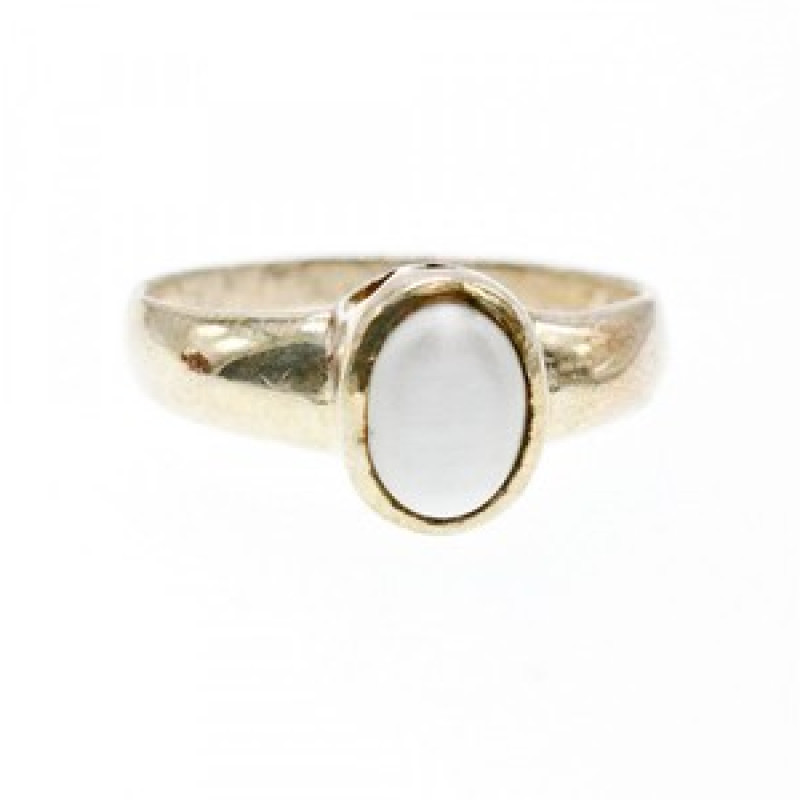 Vintage 925 Sterling Silver Moonstone Ring Size 11.25