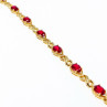 925 Sterling Silver Gold Plated Ruby Bracelet