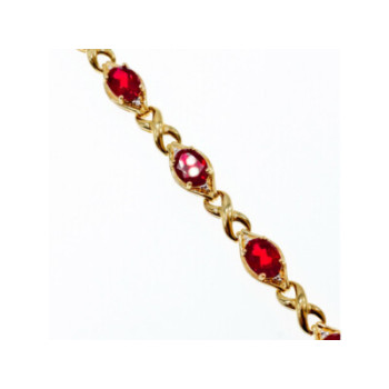 925 STERLING SILVER GOLD PLATED RUBY BRACELET
