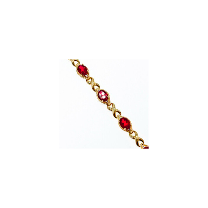 925 STERLING SILVER GOLD PLATED RUBY BRACELET