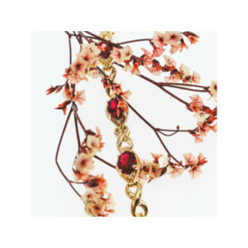 925 STERLING SILVER GOLD PLATED RUBY BRACELET