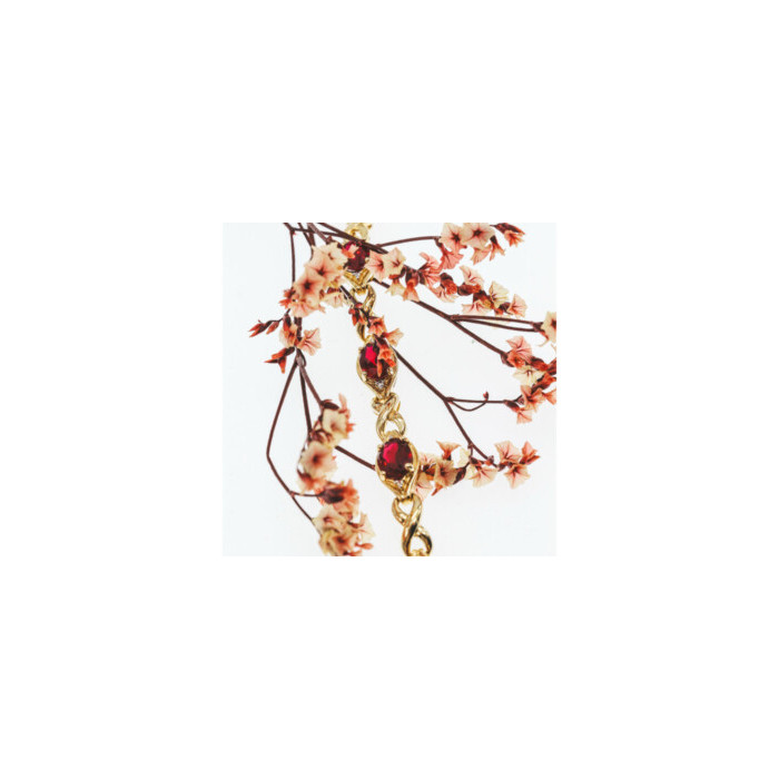 925 STERLING SILVER GOLD PLATED RUBY BRACELET