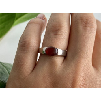 Vintage 925 Sterling Silver Agate Ring Size 7.25