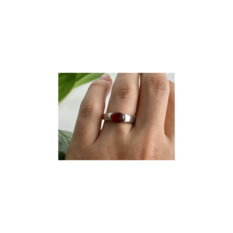 Vintage 925 Sterling Silver Agate Ring Size 7.25