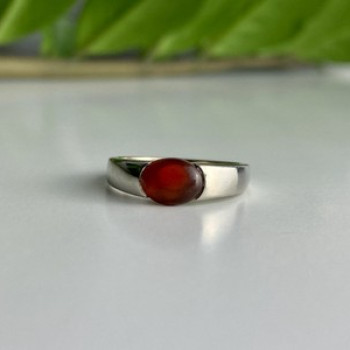 Vintage 925 Sterling Silver Agate Ring Size 7.25