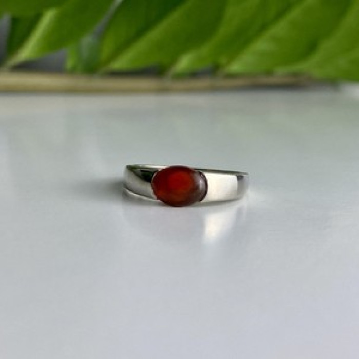 Vintage 925 Sterling Silver Agate Ring Size 7.25