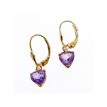 14K YELLOW GOLD AMETHYST EARRINGS