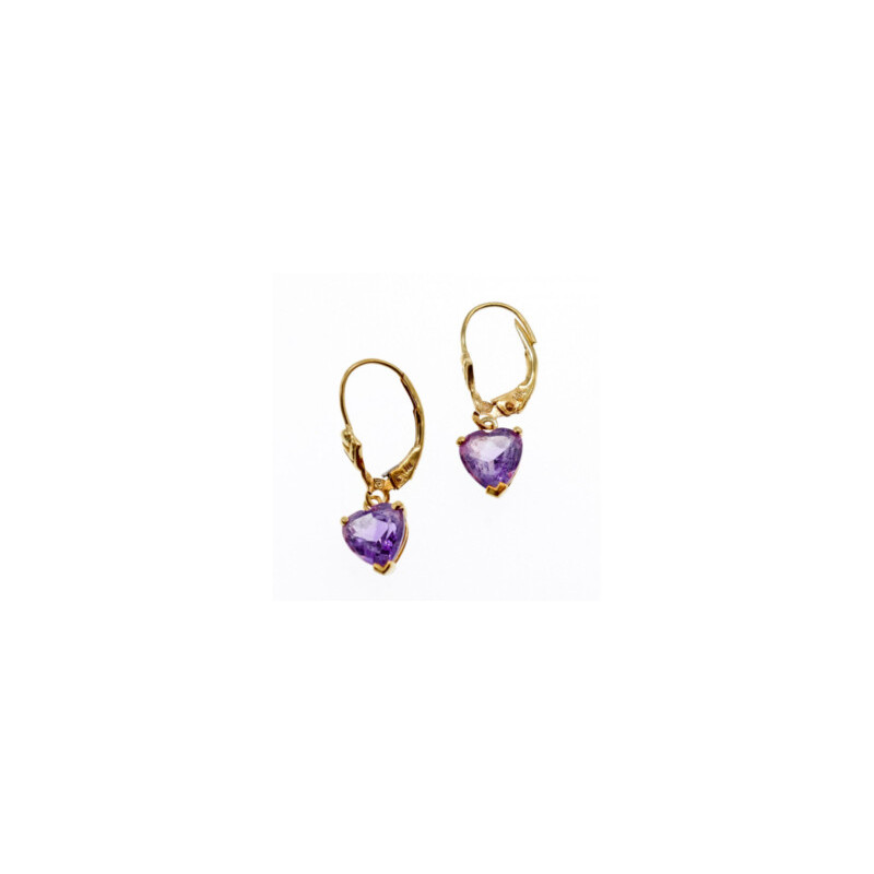 14K YELLOW GOLD AMETHYST EARRINGS