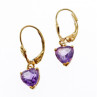 14K Yellow Gold Amethyst Earrings