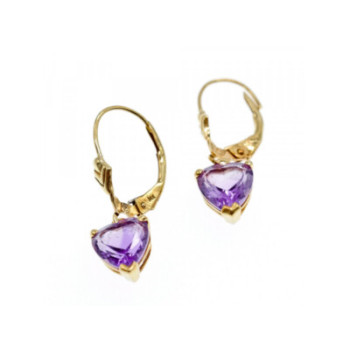 14K YELLOW GOLD AMETHYST EARRINGS