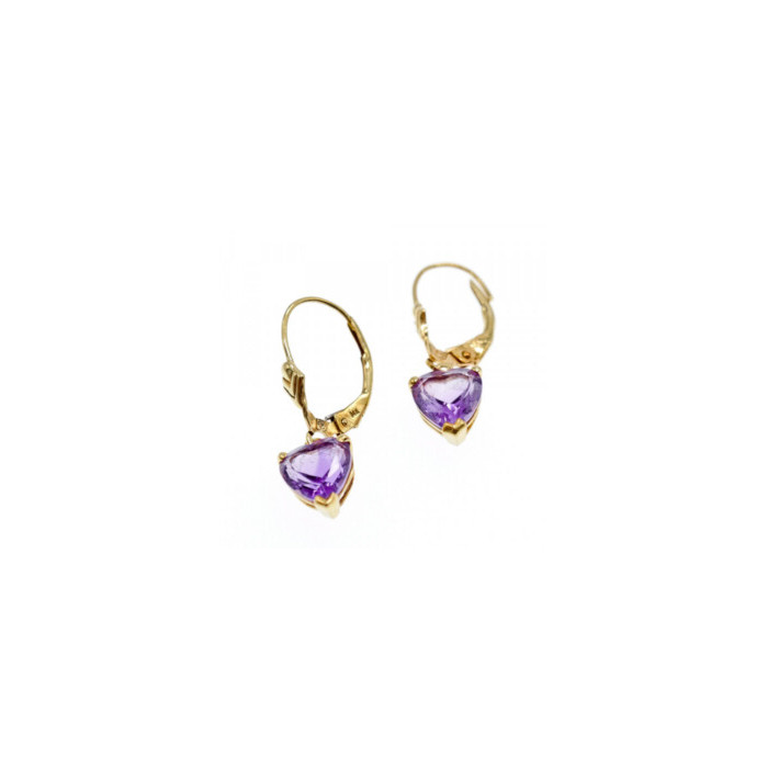 14K YELLOW GOLD AMETHYST EARRINGS