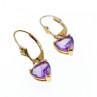 14K Yellow Gold Amethyst Earrings