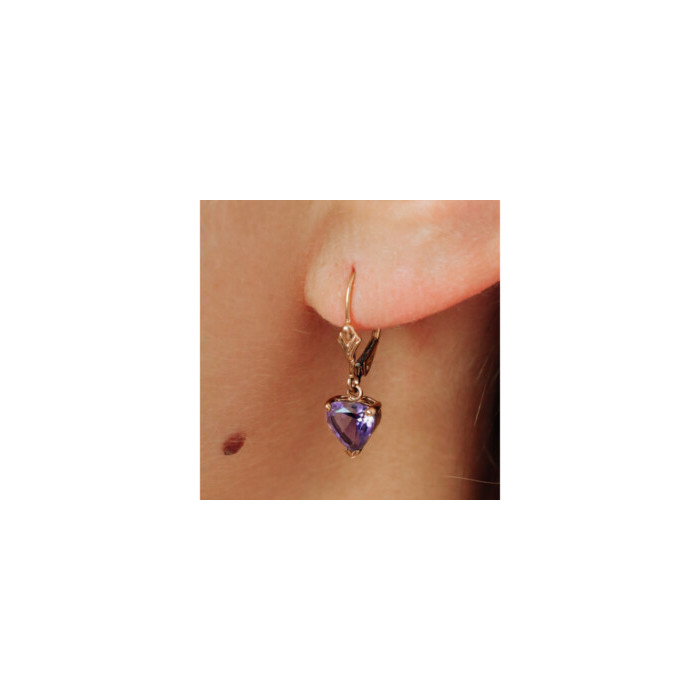 14K YELLOW GOLD AMETHYST EARRINGS