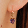 14K Yellow Gold Amethyst Earrings